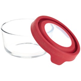 Anchor Hocking TrueSeal Glass Food Storage Container with Airtight Lid, Cherry, 2 Cup,91844AMZ