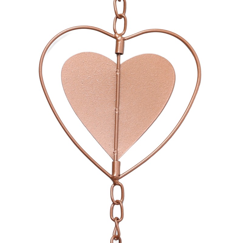 Metal Rain Chain Drainage Function Decorative Heart Shape Wind Chime