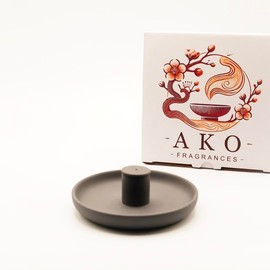 4 in 1 Incense Burner Holder - Multi-Purpose Ceramic Incense Stick Holder, Palo Santo Holder for Clean Burning, Sage Meditation Burner Set, Candle Holder for Aromatherapy (Matte Charcoal Black)