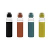 SOMA Glass Water Bottle with Silicone Sleeve, Sport Cap, 17-ounce,
