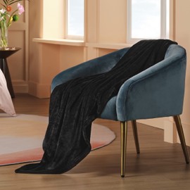 Bedsure Twin XL Fleece Blanket Dorm Bedding - Lightweight Soft Cozy Blankets for Bed, Sofa, Couch, Travel, Camping, Black, 66"x90"