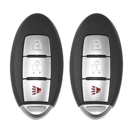 X AUTOHAUX 2pcs 434MHz KR5TXN1 Replacement Smart Proximity Insert Keyless Entry Remote Key Fob for Nissan Kicks 2018-2021 for Nissan Rogue Sport 2019-2021 3 Buttons 4A Chip with Door Key