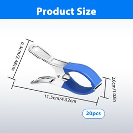 Pack of 12 Metal Clips for Pool Cover, Mounting Clips with Protective Film, Clamping Clamps for Above Ground Pools, Clamping Clamps with Strong Clamping Force for Gluing, Photography (20, Blue-4)