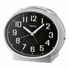 Seiko Imperial Non Ticking Bedroom Alarm Clock, 4 Inch, Silver