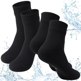 Geyoga 2 Pairs Waterproof Socks Unisex Waterproof Breathable Socks Ankle Socks Skiing Hiking Wading Fishing Outdoor Socks for Men Women, Large