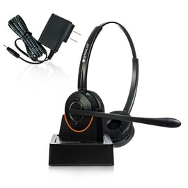 Spracht HS-2051 Dual Ear Wireless Bluetooth Headset with Base Station | Wireless Headset for Work | Wireless Headset with Microphone | AI-Powered Noise Cancelling Headset (not for Desktop Phones)