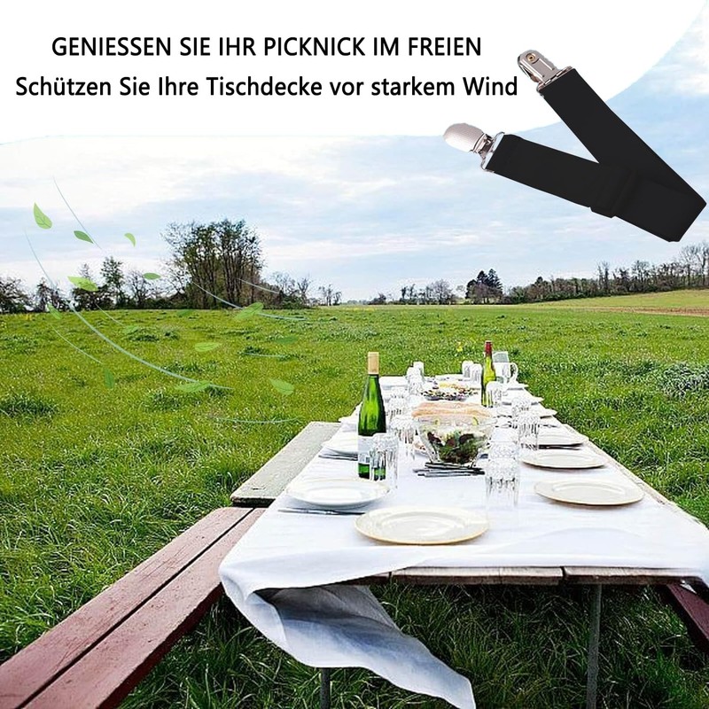 QZKJQDD Pack of 5 tablecloth holders, adjustable elasticity tablecloth clips,