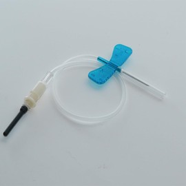 Butterfly Needle 23G, Blood Collection Needle 23Gauge 3/4" x 7" with Luer Adapter, Individually Wrapped-50PCS
