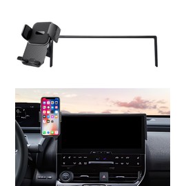LAUFITMT Car Phone Holder for Toyota BZ4X 2023 2024 2025/Subaru Solterra 2023 2024 2025 Accessories 8/12.3 Inch Screen Fixed Clip Adjustable 360 Degree Rotation Cell Phone Mount Hands Free