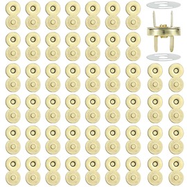DERAYEE Magnetic Button Insert-In Fasteners, DIY, Handmade, 50 Pairs (Gold, 18mm)