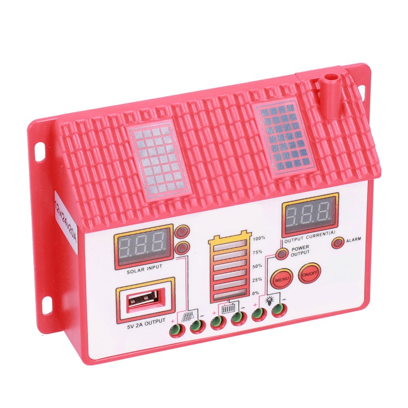 Solar Charge Controller House Shape 12V 24V Automatic Recognition LED