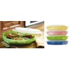 MICROWAVE DIVIDED PLATES WITH VENTED LIDS - (SET OF 4 IN ASSORTED COLORS)