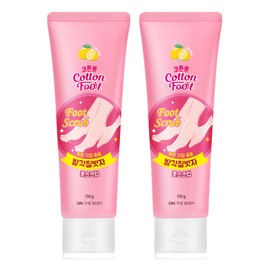 On the Body Cotton Foot Exfoliate Foot Scrub, 1 pack, 2 pieces, 150g / 온더바디 코튼풋 발 각질벗자 풋스크럽, 1개입, 2개, 150g