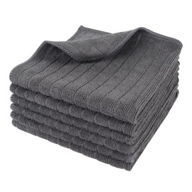 VIVOTE Microfibre Cloths Grey Dish Cloth Kitchen Cloth Super Absorbent and Soft Household Cleaning Cloth Multi-Purpose Dusting 30 cm x 30 cm Pack of 6