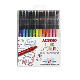 Alpino Color Experience 24 Fineliner Markers Fine Tip Marker Pens for Colouring and Writing in Detail Fine Strokes