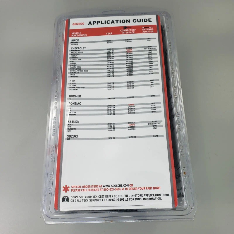 Scosche GM2600 Car Stereo Install Kit General Motors 2004 -