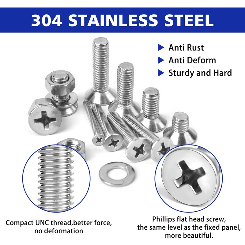1575 PCS Nuts and Bolts Assortment Kit, Stainless Steel Phillips