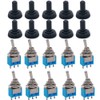 Taiss / 10 pieces blue mini toggle switch 3-pin SPDT