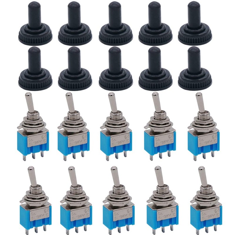 Taiss / 10 pieces blue mini toggle switch 3-pin SPDT