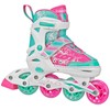 Roller Derby ION 7.2 Girl's Adjustable Inline Skates White/Mint/Pink Size