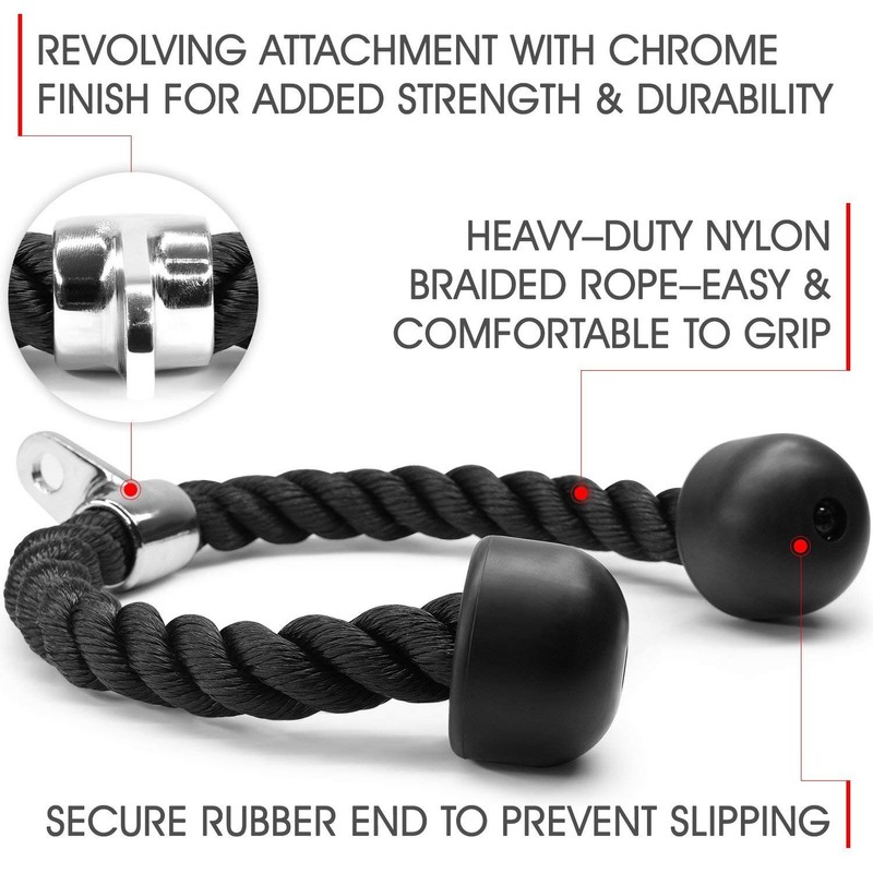 WANGZAIZAI 70 cm Handle Triceps Rope Pull Rope, Heavy Duty