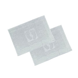 OG-ER Bath Mat Set, 2 Pieces, Terry Cloth Shower Mat, Washable Shower Mat & Bath Mat, 600 g/m² & 100% Cotton, Absorbent & Quick Drying, 50 x 70 cm, Grey