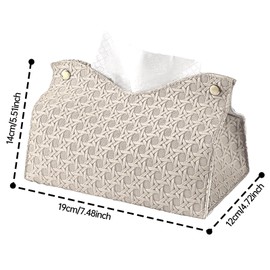 Counius Pack of 2 Tissue Box, Tissue Box Made of PU Leather, Rectangular Modern Cosmetic Tissue Box, Tissue Box, Napkin Dispenser, Refillable Napkins Organiser for Home, Office, Bathroom, Car