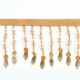 Expo International Diamond Beads Fringe Pack of 1 Yard Trims, Gold