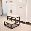 SZLHANJZ Step Stool, Wood and Metal Step for Adults Kids,