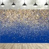 Blue and Gold Glitter Backdrop for Birthday Party, Sparkle Photo