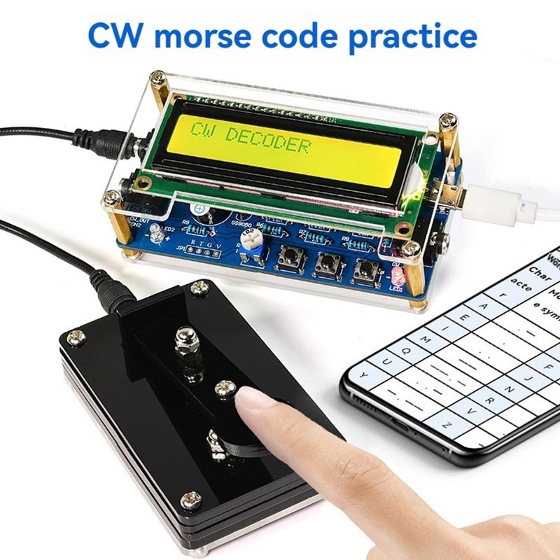 Comphic Upgraded CW Morse Code Decoder Finished +Case+Button Kit with