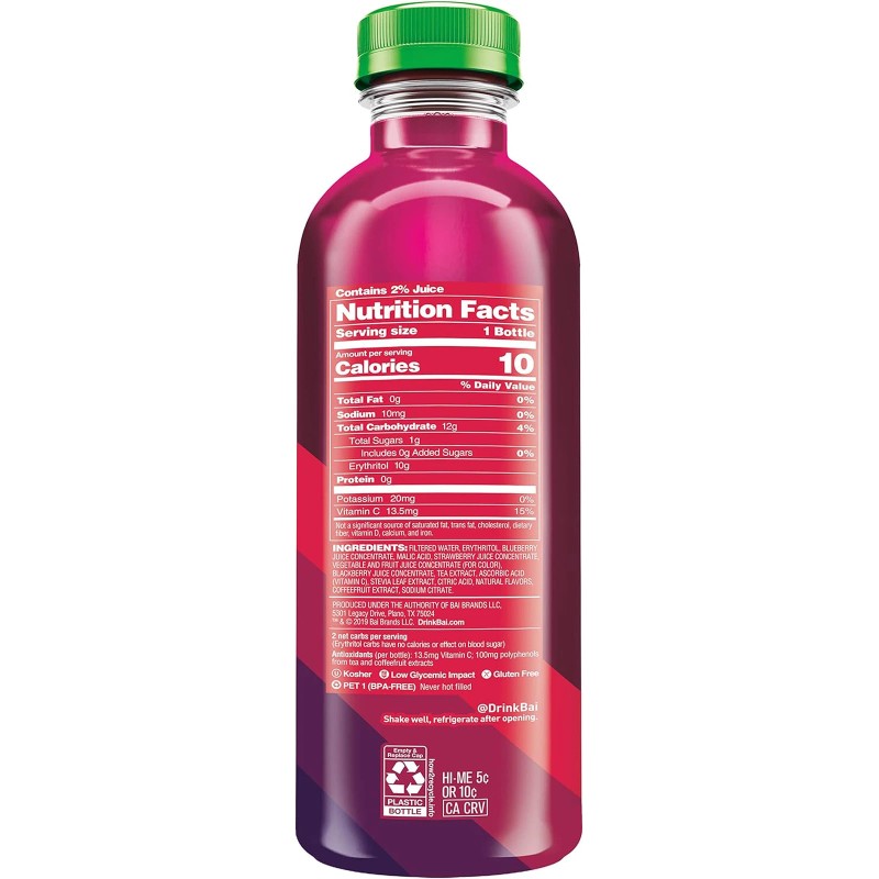 Bai Boost Buka Black Raspberry, Antioxidant Infused Beverage, 18 Fl