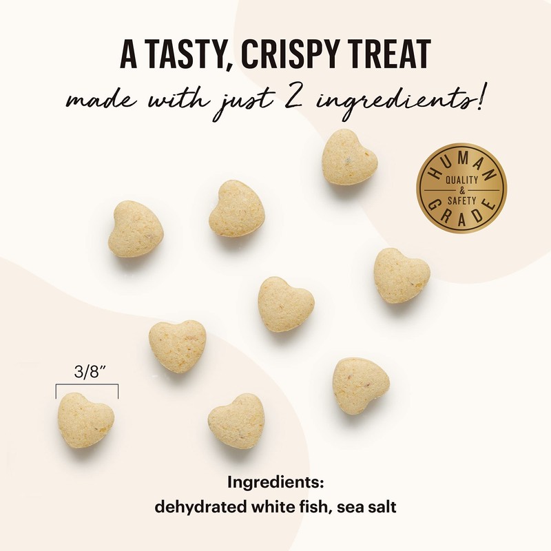 The Honest Kitchen Smittens® Bites: Heart-Shaped White Fish Cat Treats,