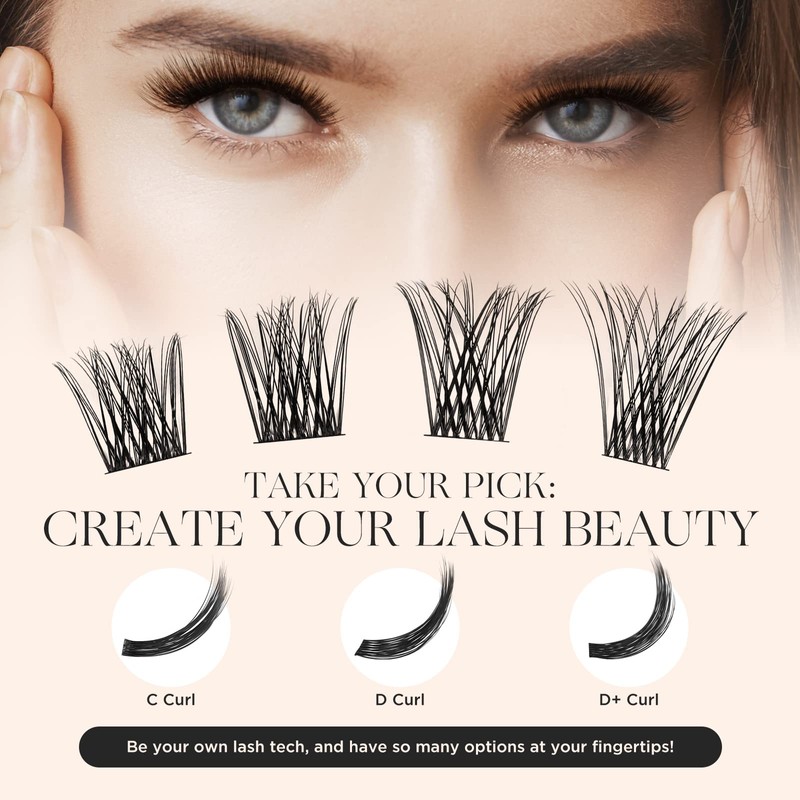 LASHVIEW Lash Clusters 144 Pcs Cluster Lashes DIY Cluster Eyelash