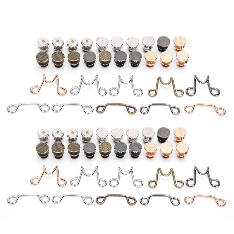 Adjustable Waist Buckle Extender Set Jean Waist Extender Button Replacement