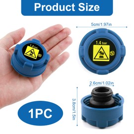 Radiator Expansion Tank Cap, Coolant Tank Cover, Auxiliary Coolant Reservoir Lid Compatible with Fiat 46799364 51722078 68097622AA 1306F8 1559509 95510506 9S518100AA 9S518100CA