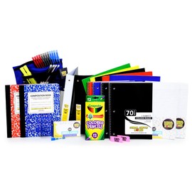 School Supply Boxes | Secondary School Case (2 Boxes) | Back to School Essentials Kit for Students & Teachers | Includes 1" Binders, College-Ruled Notebooks, College-Ruled Filler Paper, & More