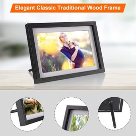 Digital Photo Frame 10 inch - 32G Wood WiFi Digital Picture Frame with Motion Sensor - Share Photos and Videos with IPS HD Touch Screen and Free App by FLYAMAPIRIT