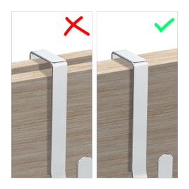 Relaxdays Door Hooks Set of 5 for Doors without Rebate up to 4 cm, Door Hanger for Hallway and Bathroom, Clothes Hooks 12 cm Long, Silver