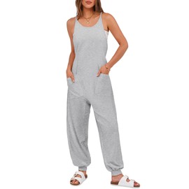 ANRABESS Women's Casual Jumpsuits Summer Sleeveless Stretchy Romper Harem Pants Loose Jumpers Overalls Trendy Outfits X-Large