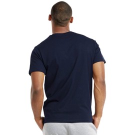 ToBeInStyle Camiseta de cuello redondo liso para hombre, azul marino clásico, Medium