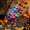 45pc Murciélagos decoración de halloween,murcielago de decoracion,murcielagode halloween,4 Tamaño,3D,Luminoso,PVC Impermeable,Murciélagos