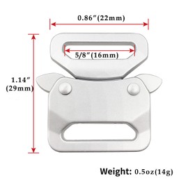 Paracord Bracelet Buckles 2 Pack Metal Side Quick Release Tactical Belt Buckle DIY Necklace Bag Accessories TXZWJZ (Silver, 5/8in (16mm))