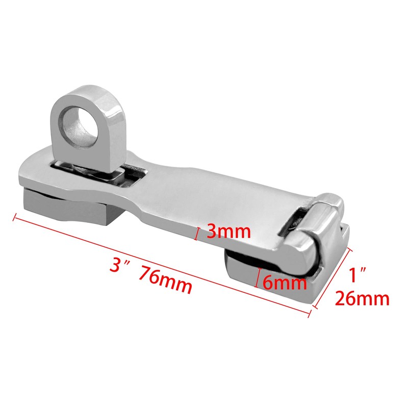 ISURE MARINE Grade Stainless Steel 3" Heavy Duty Door Hasp