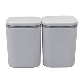 Dynko 2-pack Plastic Desktop Garbage Bin, Mini Trash Can (Grey)