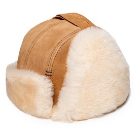 Minnetonka Sheepskin Bomber Hat, Tan, XLarge
