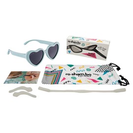 ROSHAMBO Unbreakable Baby Heart Sunglasses with Strap – Infants 0-24 months Girls Boys – Polarized Lens, Splash Hearts