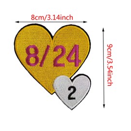 8/24 2 Love Patches, 2 Pieces Sew On Iron On Basketball Emblem Sports Applique Accessories Decoration Patches for Clothing Jeans Jackets Handbag Shoes Caps, Memorial Kobe and Gigi (A)