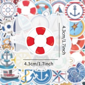 100PCS Nautical Stickers for Cruise Party, Scrapbook, DIY Crafts - Palm Tree, Whale Designs for Journal, Diary, Photo Album, DIY Crafts and Birthday Decoration