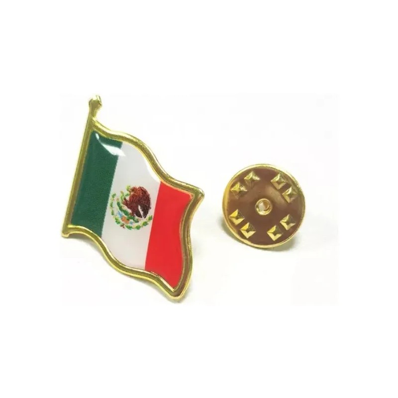 Broche De Metal De 40 Pines Con Bandera De México